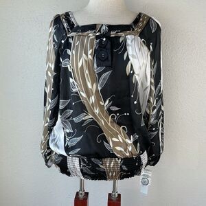 NWT Signature by Larry Levine Blouse Top Size M